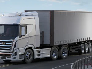 hyundai xcient with trailer 3D Model