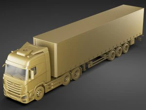 hyundai xcient with trailer 3D Model