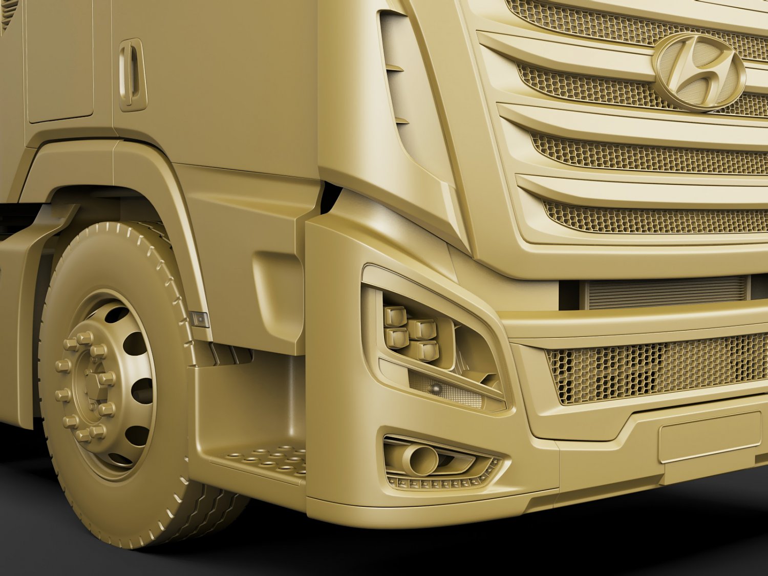 Hyundai Xcient with trailer 3D Model in Truck 3DExport