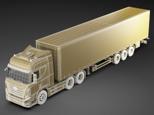 hyundai xcient with trailer Modelo 3D