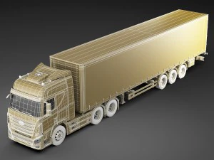 hyundai xcient with trailer 3D Model