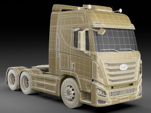 hyundai xcient with trailer Modelo 3D