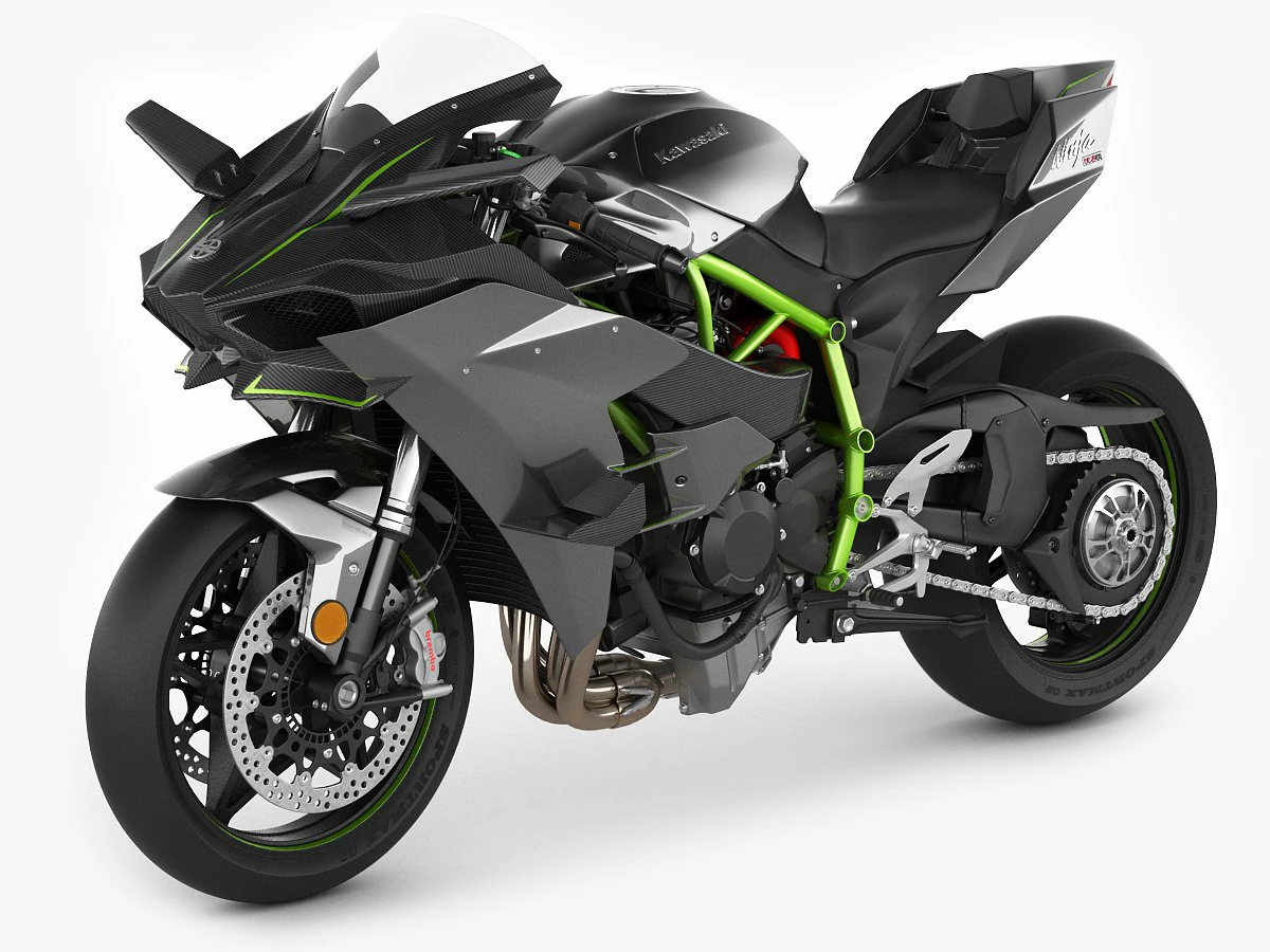 kawasaki ninja h2r 3D Model .c4d .max .obj .3ds .fbx .stl .blend