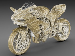 kawasaki ninja h2r 3Dモデル