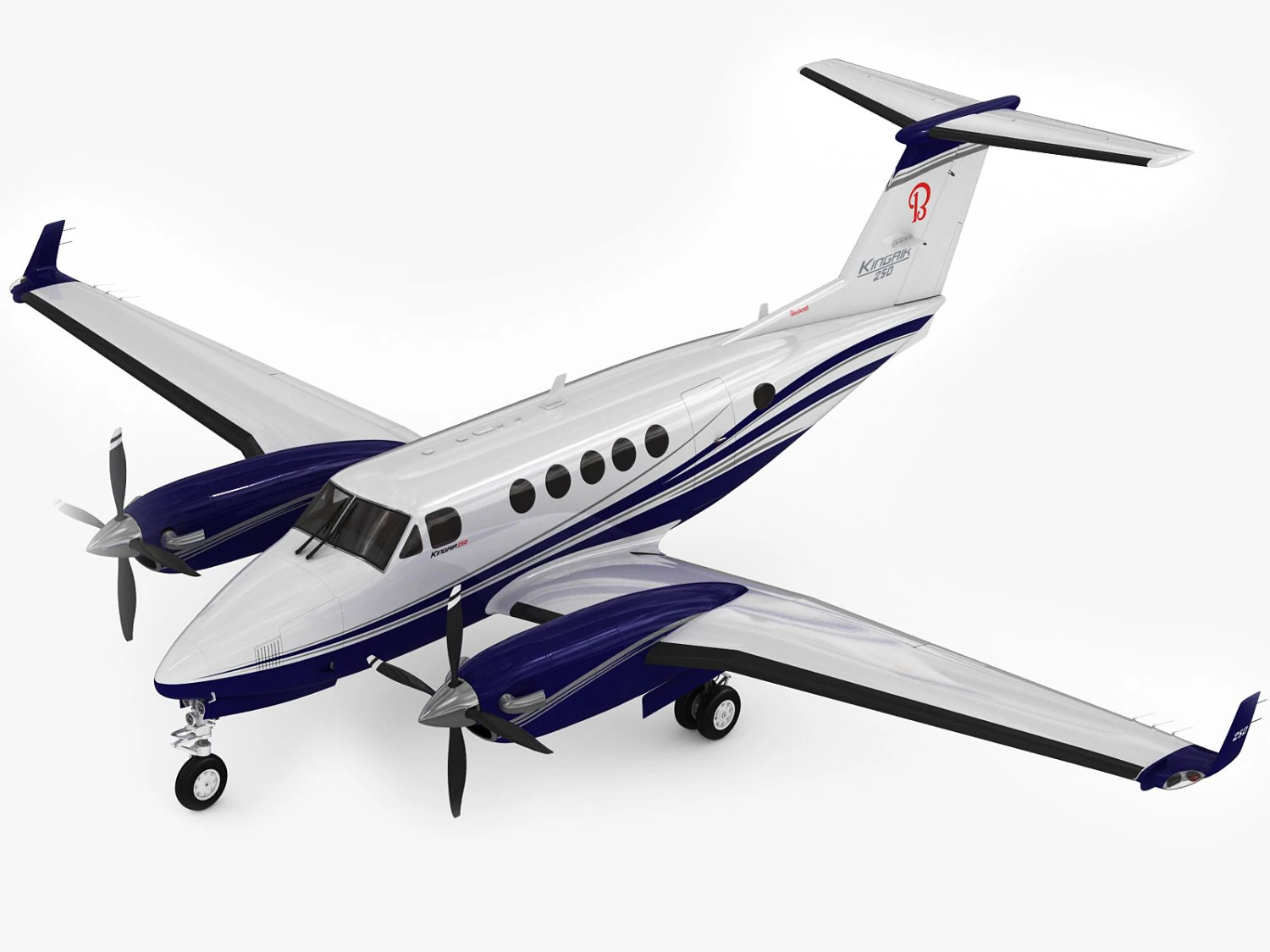 beechcraft king air 250 3D Model .c4d .max .obj .3ds .fbx .stl .blend 