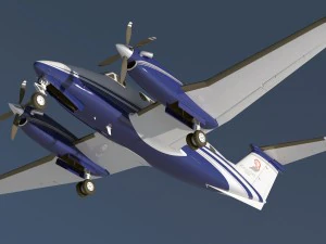 beechcraft king air 250 3D Model
