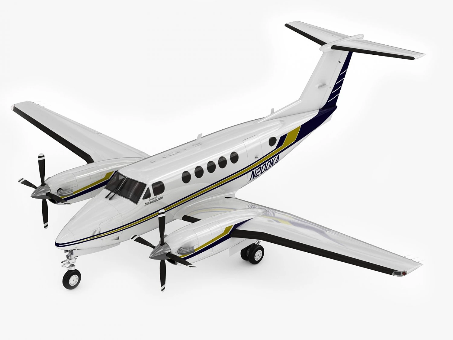 beechcraft king air 200 3D Модель .c4d .max .obj .3ds .fbx .stl .blend 
