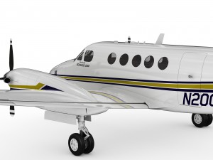 beechcraft king air 200 3D-Modell