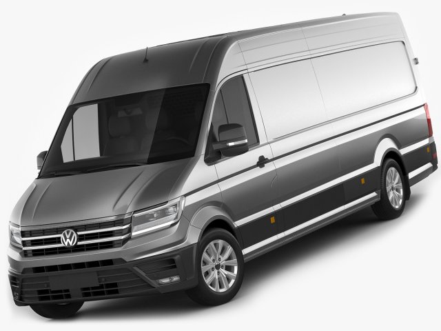 vw crafter ii 2017 l3h2 panel van 3D Model .c4d .max .obj .3ds .fbx .stl .blend 