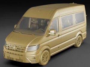 vw crafter ii 2017 l1h2 bus Model 3D