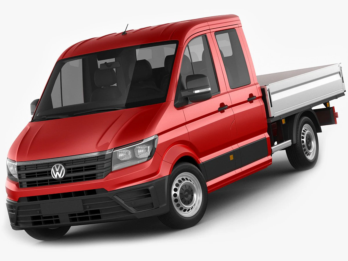 vw crafter 2017 double cab pickup 3D Model .c4d .max .obj .3ds .fbx .stl .blend 