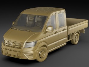 vw crafter 2017 double cab pickup 3D मॉडल