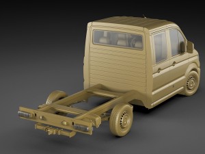 vw crafter 2017 double cab pickup 3D मॉडल