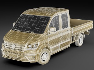 vw crafter 2017 double cab pickup 3D मॉडल