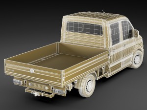 vw crafter 2017 double cab pickup 3D मॉडल