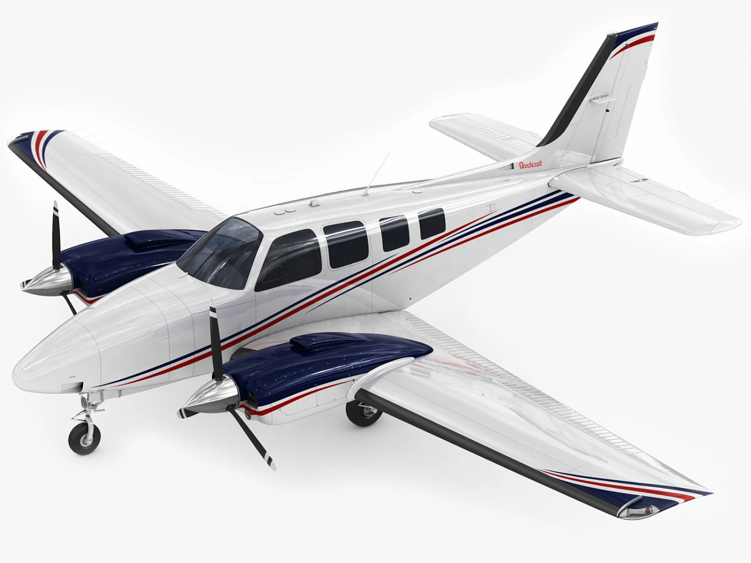 beechcraft baron g58 3D Model .c4d .max .obj .3ds .fbx .stl .blend 