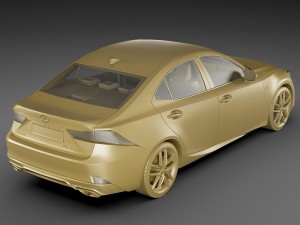 lexus is f-sport 2017 model 3D Model