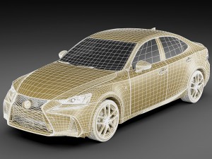 lexus is f-sport 2017 model 3D Model