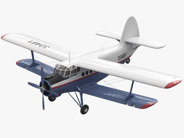 antonov an-2 3Dモデル .c4d .max .obj .3ds .fbx .stl .blend 