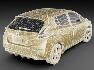 nissan leaf 2018 3D Model