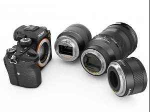 sony alpha 9 com tr&ecirc;s lentes Modelo 3D