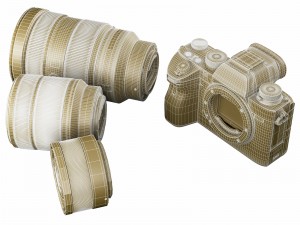sony alpha 9 with three lenses 3D 模型
