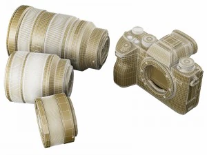 sony alpha 9 com tr&ecirc;s lentes Modelo 3D