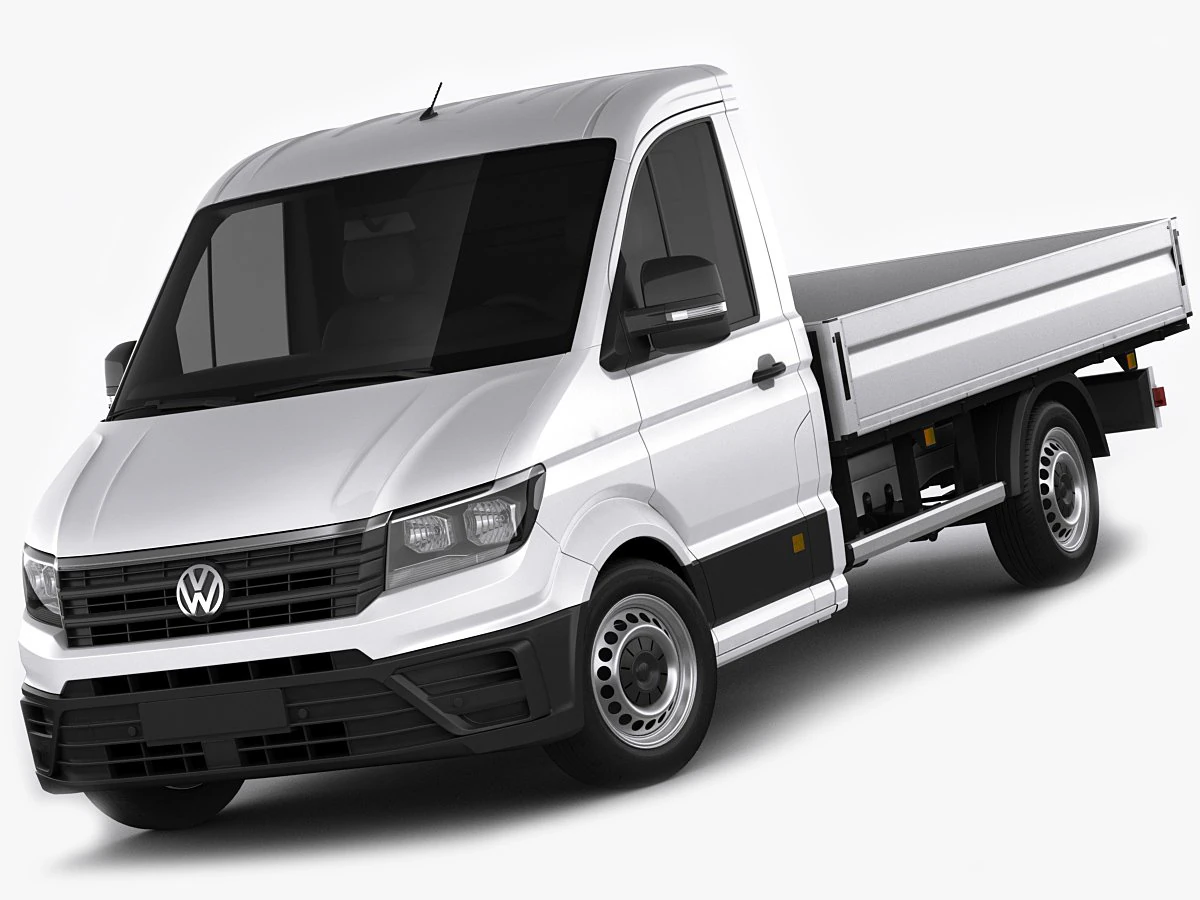 vw crafter 2017 single cab pickup 3D Model .c4d .max .obj .3ds .fbx .stl .blend 