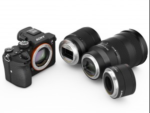 sony alpha 7r iii with three lenses Modèle 3D
