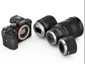sony alpha 7r iii with three lenses 3D Model