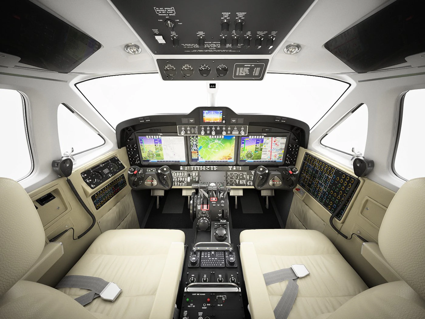 beechcraft king air c90gtx interior 3D Model .c4d .max .obj .3ds .fbx .stl .blend 