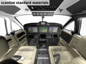 beechcraft king air c90gtx interior 3D Model