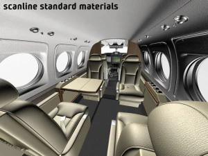 beechcraft king air c90gtx interior 3D Model