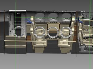 beechcraft king air c90gtx interior Modello 3D