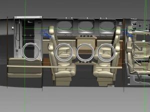 beechcraft king air c90gtx interior 3D Model