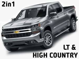 chevrolet silverado lt and high country 2019 3D Model