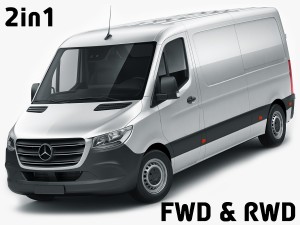 mercedes sprinter 2018 standard roof 3Dモデル