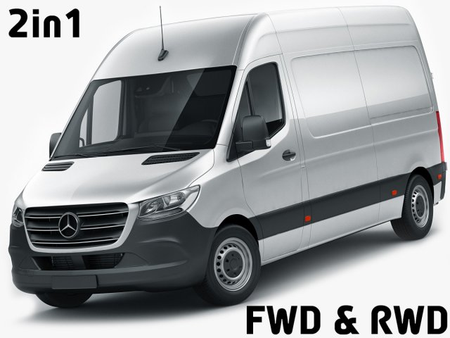 mercedes sprinter 2018 high roof 3D मॉडल .c4d .max .obj .3ds .fbx .stl .blend 