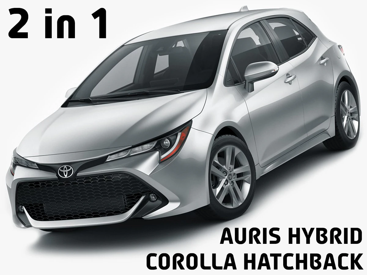 toyota corolla hatchback and auris 2019 3D Model .c4d .max .obj .3ds .fbx .stl .blend 