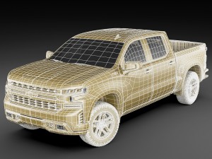 chevrolet silverado trail boss and custom 3D Модель