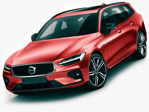volvo v60 2019 r-design 3D मॉडल
