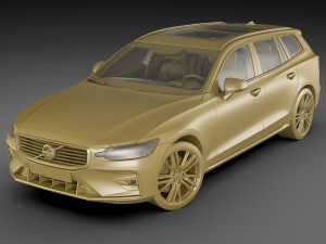 volvo v60 2019 r-design 3D मॉडल
