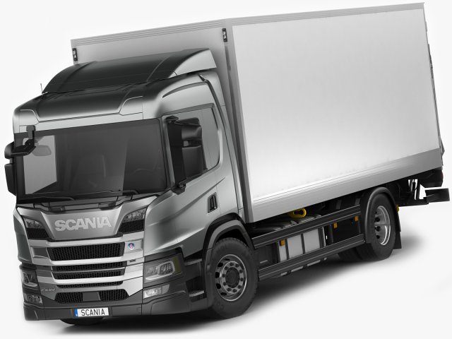 Scania p-series 2018 rigid truck 3D मॉडल .c4d .max .obj .3ds .fbx .stl .blend 