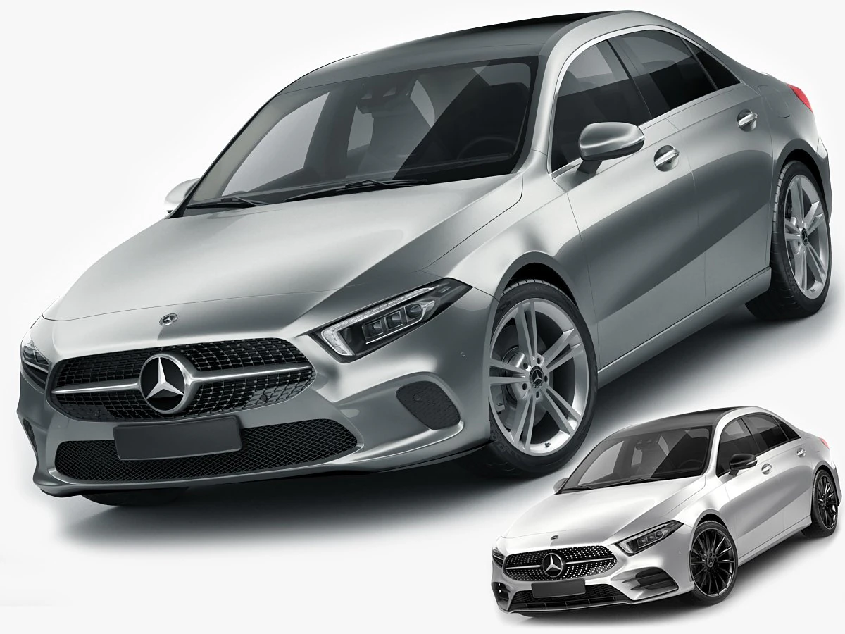 mercedes a-class sedan 2 versions 3D Model .c4d .max .obj .3ds .fbx .stl .blend 