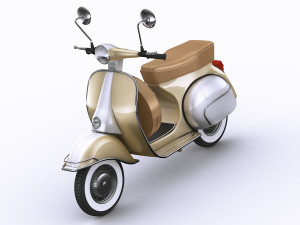 generic retro scooter with sidecar Modèle 3D