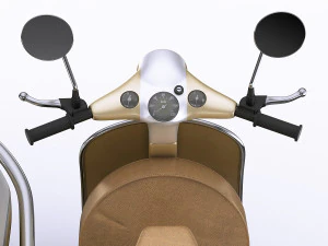 generic retro scooter with sidecar 3D Model