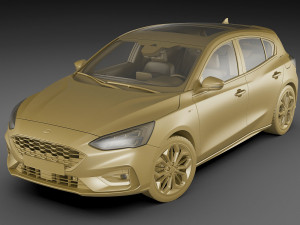 focus hatchback st-line 2019 3D Model