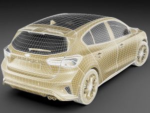 focus hatchback st-line 2019 3D Model