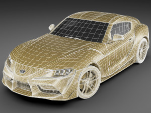toyota supra 2020 with interior 3D मॉडल