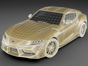 toyota supra 2020 with interior 3D Model